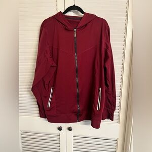 Light Weight Burgundy Zip-Up Hoodie